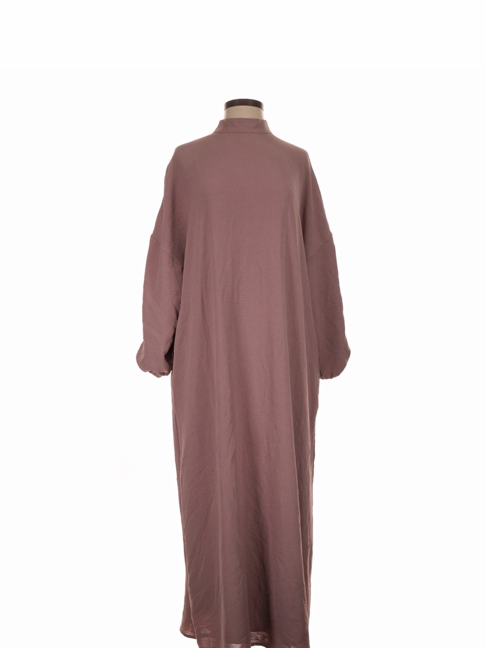 Draped Mauve Maxi Dress with Long Sleeves